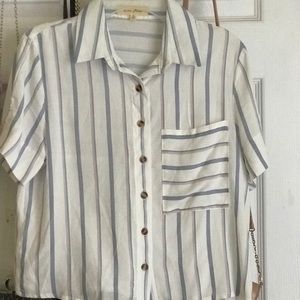 Stripped button down crop top